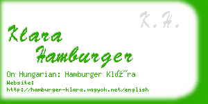 klara hamburger business card